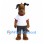 Dog Mascot Costume with White T-Shirt and Gray Shorts