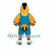 Bird Mascot Costume in Yellow with Teal Sports Uniform