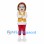 Girl Mascot Costume with Glasses Yellow Vest and Red Pants