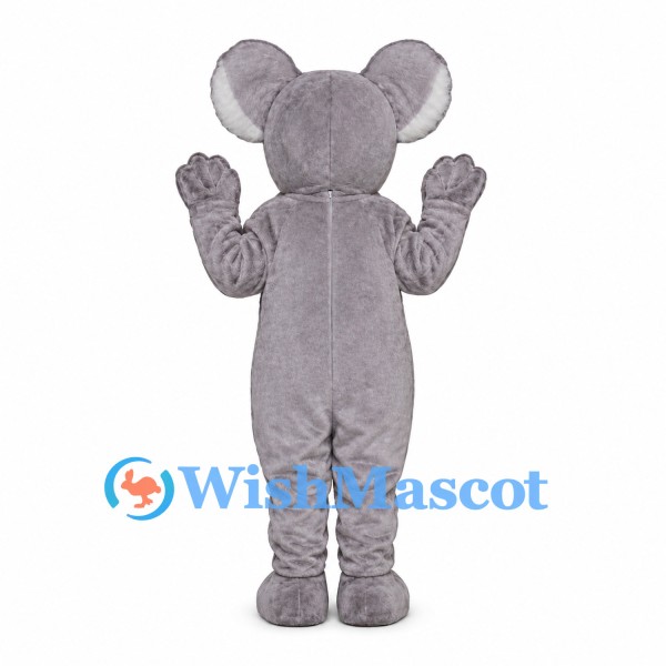 Koala Mascot Costume in Gray with Large Round Ears
