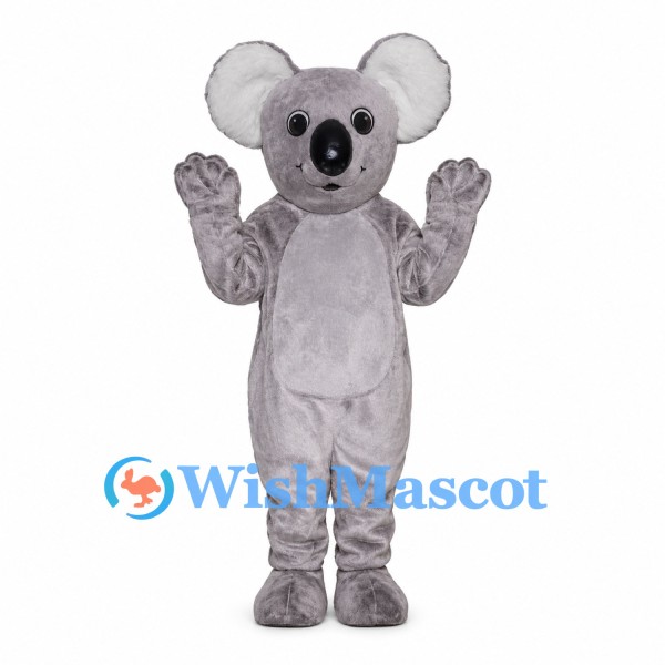 Koala Mascot Costume in Gray with Large Round Ears