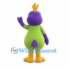 Bird Mascot Costume in Purple and Green with Yellow Crest