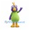 Bird Mascot Costume in Purple and Green with Yellow Crest