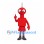 Robot Mascot Costume in Red with Antenna and Gray Boots