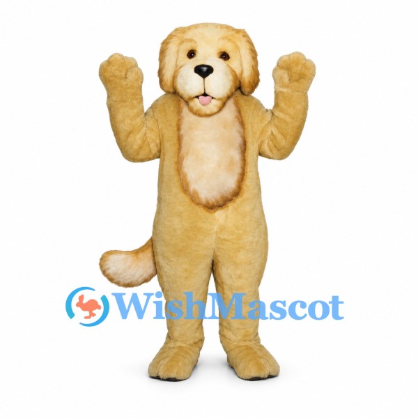 Dog Mascot Costume in Golden Beige with Fluffy Ears
