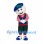 Golf Ball Mascot Costume with Blue Cap and Green Plaid Pants
