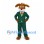 Dog Mascot Costume with Green Suit and Red Bow Tie
