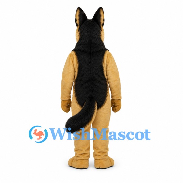German Shepherd Dog Mascot Costume with Tan Body and Black Back