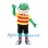Frog Mascot Costume with Yellow Striped Shirt and Black Shorts