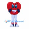 Heart Mascot Costume with Smiling Red Face and White Pants