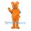 Superhero Bear Mascot Costume in Orange with Blue Cape