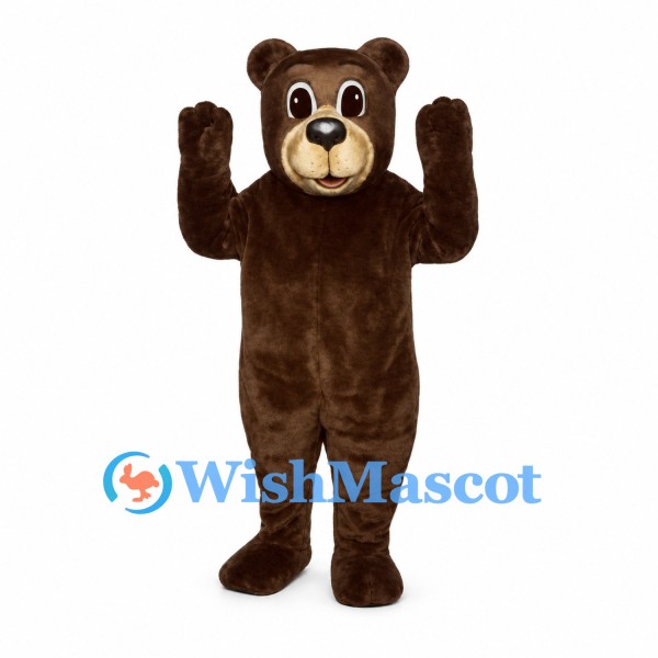 Bear Mascot Costume in Dark Brown with Cream Muzzle