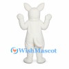 Bull Terrier Dog Mascot Costume in White with Black Eye Patch
