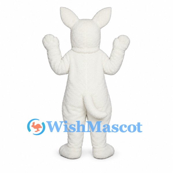 Bull Terrier Dog Mascot Costume in White with Black Eye Patch