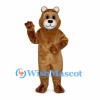 Bear Mascot Costume in Brown with Rounded White Muzzle