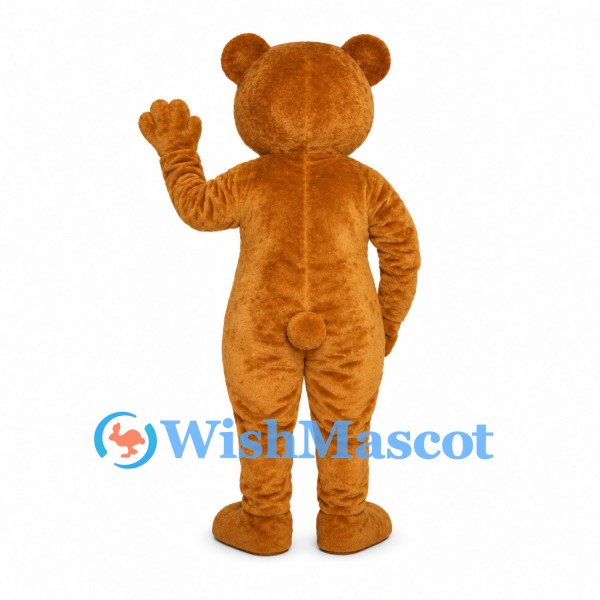 Bear Mascot Costume in Golden Brown with Friendly Smile