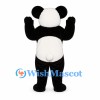 Panda Mascot Costume with Oversized Round Ears and White Belly