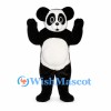 Panda Mascot Costume with Oversized Round Ears and White Belly