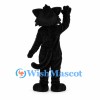 Cat Mascot Costume in Black with White Chest and Yellow Eyes