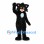 Cat Mascot Costume in Black with White Chest and Yellow Eyes