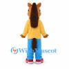 Horse Mascot Costume with Yellow Shirt and Blue Pants