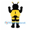 Bee Mascot Costume with Angry Face and Yellow Wings