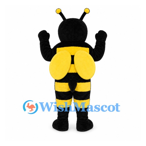 Bee Mascot Costume with Angry Face and Yellow Wings