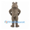 Bulldog Mascot Costume in Gray with Muscular Body