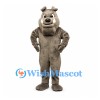 Bulldog Mascot Costume in Gray with Muscular Body