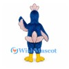Bird Mascot Costume in Blue with Pink Crest and Feather Details