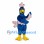 Bird Mascot Costume in Blue with Pink Crest and Feather Details