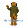 Dog Mascot Costume with Olive Jacket and Beige Vest