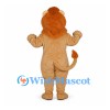 Lion Mascot Costume in Tan with Orange Mane and Fangs