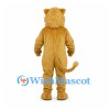 Lion Mascot Costume in Gold with Shaggy Mane and Fangs