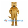 Lion Mascot Costume in Gold with Shaggy Mane and Fangs