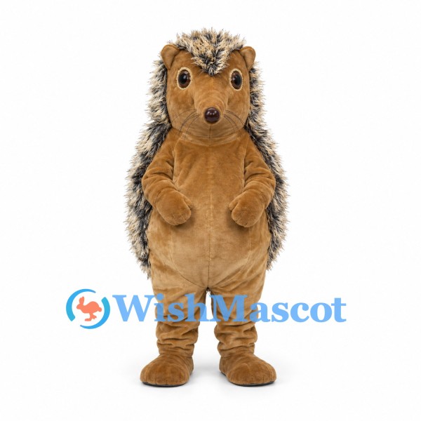 Hedgehog Mascot Costume with Tan Belly and Shaggy Spines