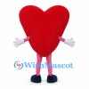 Heart Mascot Costume in Red with White Gloves