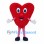 Heart Mascot Costume in Red with White Gloves