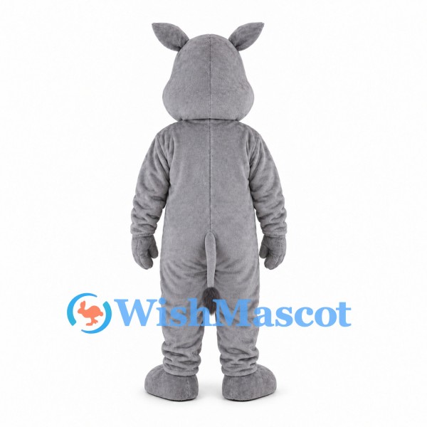 Donkey Mascot Costume in Gray with Long Ears
