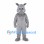 Donkey Mascot Costume in Gray with Long Ears