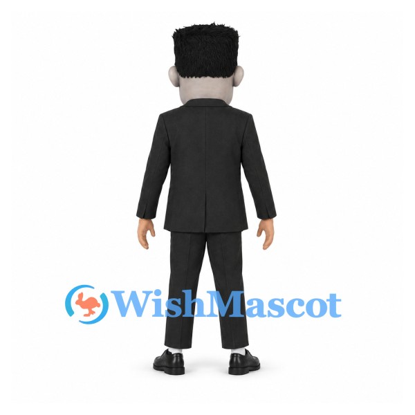 Frankenstein Monster Mascot Costume with Black Suit and Flat Top Hair