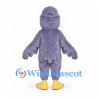 Bird Mascot Costume in Purple with Yellow Beak and Feet