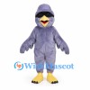 Bird Mascot Costume in Purple with Yellow Beak and Feet