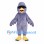 Bird Mascot Costume in Purple with Yellow Beak and Feet