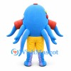 Octopus Mascot Costume in Blue with Yellow Shorts