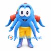 Octopus Mascot Costume in Blue with Yellow Shorts