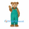 Bear Mascot Costume with Green Overalls