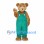Bear Mascot Costume with Green Overalls