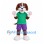 Dog Mascot Costume with Green Shirt and Purple Shorts