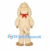 Poodle Dog Mascot Costume in Cream with Red Neck Scarf